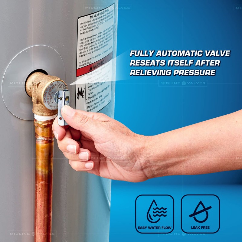Midline Valve GUHW-QSW256 Pressure Relief Valve for Tankless Water Heater,