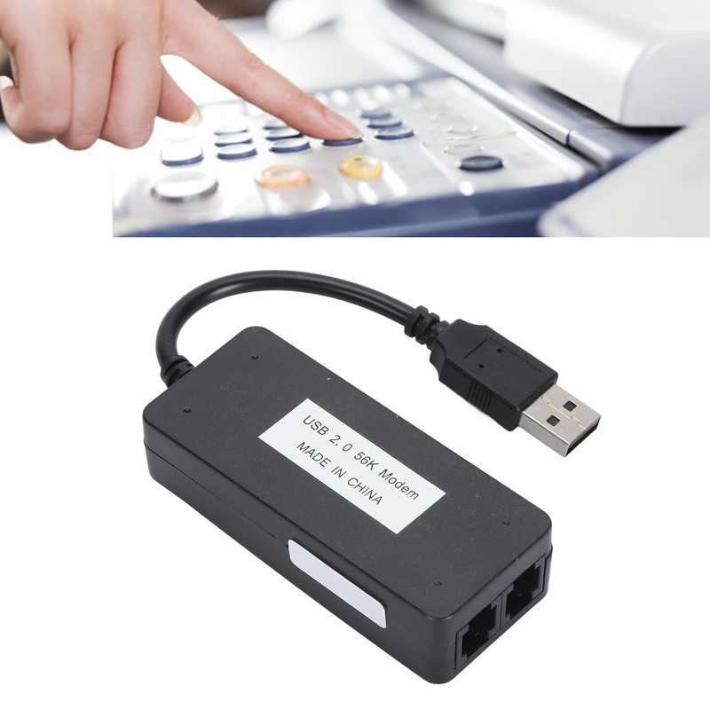 USB 56K External Dial Up Fax Data Modem Dual RJ11
