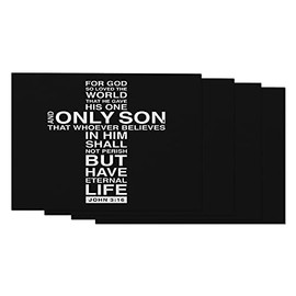 EKOBLA Bible Verse Placemat Non-Slip Cotton Linen Washable Place Mats Christian Typography Church Scripture Lettering for Dining Table Kitchen Heat Resistant Table Mats, Set of 4 Multi-pc992