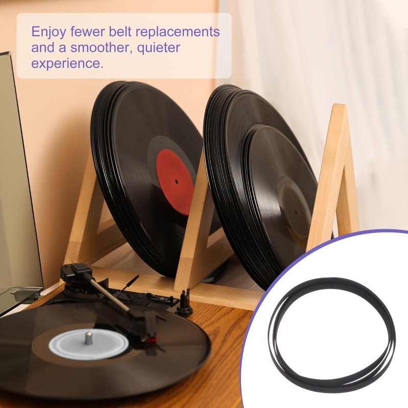 uxcell 2 Pcs Turntable Belt, Folded Length 300mm Rubber Belts