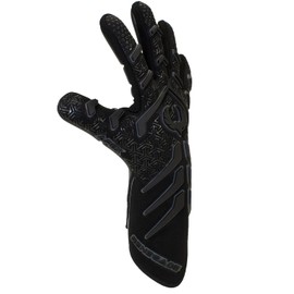 Renegade GK Apex Black Professional Strapless Goalie Gloves | 4mm EXT Contact Grip | Black Soccer Goalkeeper Gloves (Size 12, Adult, Evo Negative Cut, Level 5.5)