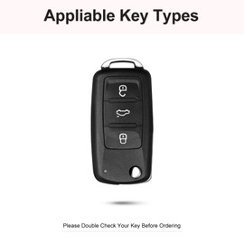 SHANGHONG Compatible con VW Volkswagen - Funda para llavero con llavero de piel auténtica, protector para llave inteligente VW Jetta Golf Polo MK6 Passat Tiguan Beetle (rosa), VW4-Pink