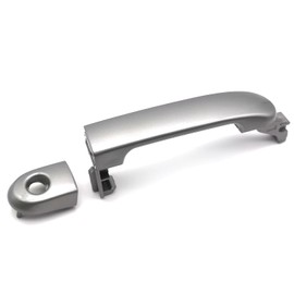 Lcyolada - Manija de puerta exterior delantera izquierda con ojo de cerradura para Nissan Versa, Nissan Tiida 2007-2011, reemplaza a 82641EL12A N1310130, plateado