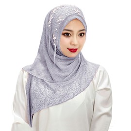 Women Glitter Sequin Modal Hijab Scarf Cap Muslim Turban Cover Shawl Cap Hijabs Jersey Muslim Abayas Dress Clothes Jilbab