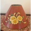 TOLEWARE FLOOR LAMP SHADE Antique Metal Floral Ribbon Chamomile Daisy's