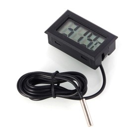 WINGONEER 3Pcs Digital LCD Thermometer Temperature Monitor with External Probe For Fridge Freezer Refrigerator Aquarium -Black