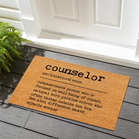 Counselor Noun Definition Welcome Mats Outdoor with Non-Slip Backing Linguistics Quote Phrase Coir Fiber Doormat Rectangular Front Porch Rug for Patio Outside Stylish Farmhouse Décor 24x36 Inch