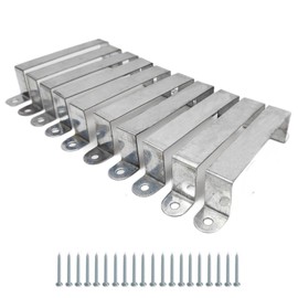 10 Pack Ultimate 4Inch Fence Post Security Brackets (for 100mm/4 Posts) Concrete Or Wood, Anti Rattle Post Clips, Galvanised Anti Corrosion, w/ Screws