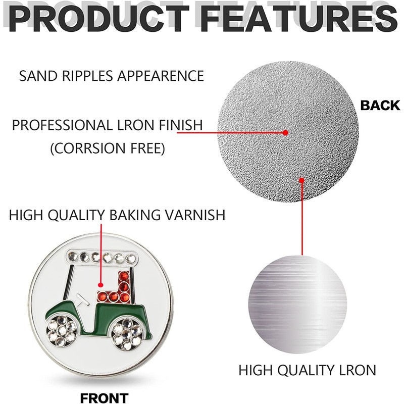 Golf Ball Markers and Hat Clip Magnetic Value Set for