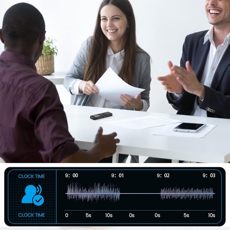 Voice Activated Recorder with Playback Bluetooth 5.2 MP3 Noise Reduction