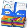 IJIGU 48 Packs 2 Pocket Folders with 3 Prongs Fastener