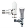 Pegler Bulldog 15mm Angled TRV Thermostatic Radiator Valve & Lockshield Pack x 1