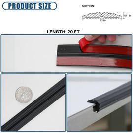 ZOWZOW Flexible Inside &Outside Corner Trim, 20 Ft Peel and Stick Multifunctional Molding Trim, Caulk Strip for Wall, Edge, Floor, Window, Door, Ceiling, Black