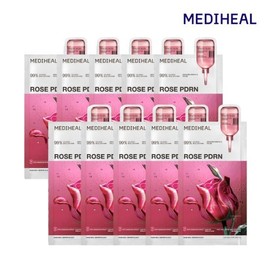 Mediheal Rosé PDRN Essential Mask Pore Refining Radiance 10 Sheets / 메디힐 로제 PDRN 에센셜 마스크 모공 결광 10매
