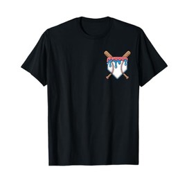 Baseball Drip For Boys Home Plate Ice Cream Drip Youth T-Shirt
