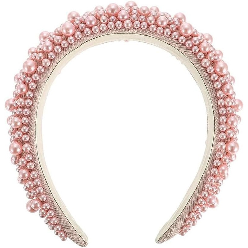 TRIXES Pink Pearl Beaded Headband - Comfortable Hair Band Accessory