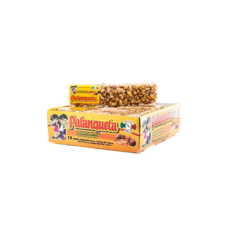 MDM PALANQUETA PEANUT BRITTLE BAR 4.6OZ 12CT TRAY CACAHUATE