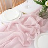 CHUQING Chiffon Table Runner,27 x 118 inch, Pink, Thin Decorative