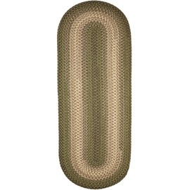 Super Area Rugs Oval 2X4 Herb Garden Braided Rug Hartford Primitive Decor Carpet - Indoor Outdoor - 2' X 4' Woven Hallway Runner Rugs