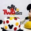 Decoración para tartas con purpurina, diseño de Mickey para cumpleaños,