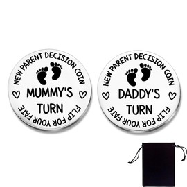 AIYVELU Decision Coins for Mum and Dad, Baby Gifts for Boys and Girls, Funny Baby Gifts Flip Coins, Pregnancy Gifts, Gifts for New Mums and Dads
