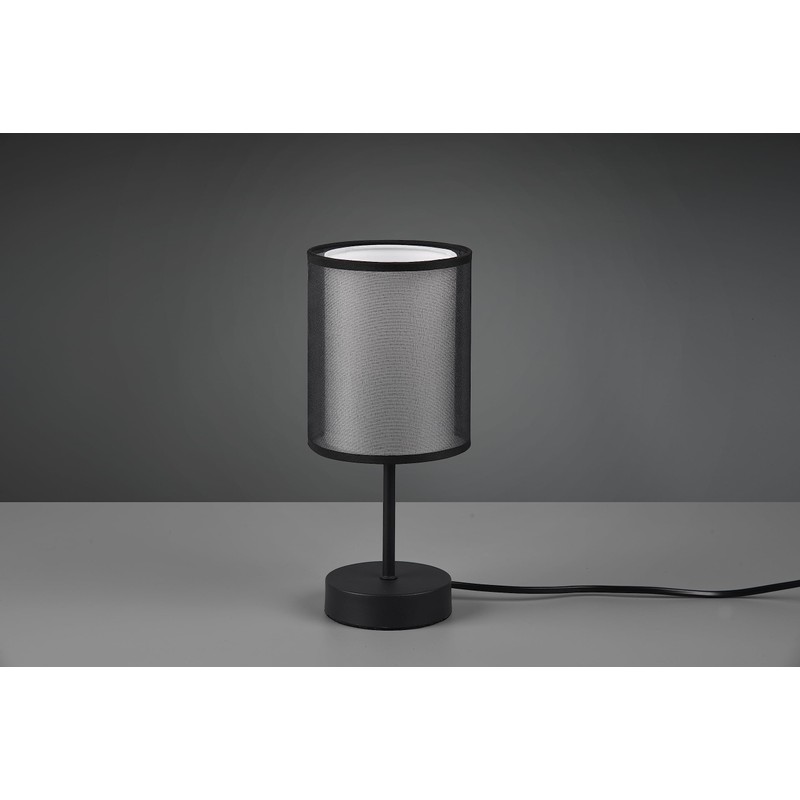 Trio Leuchten Burton 511400132 Table Lamp Metal Black Matt Fabric