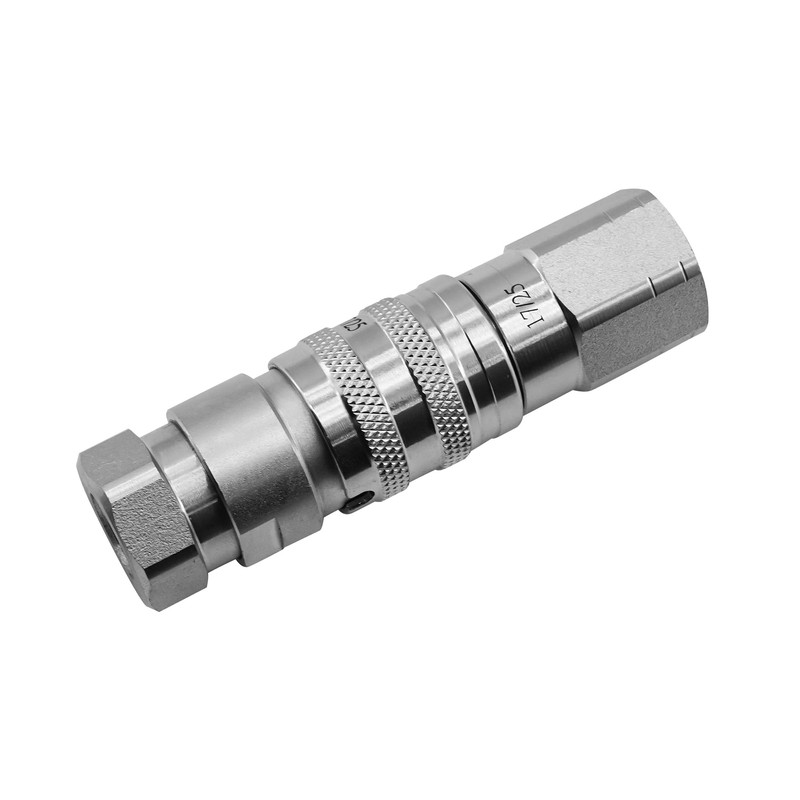 GLOCRORET 1/4" NPT X 1/4" Body Flat Face Hydraulic Quick