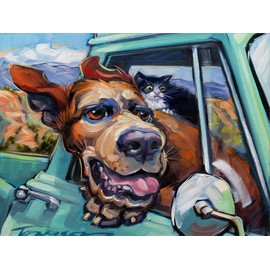 ART.COM Canvas Wall Art Prints Love Travels by Connie R. Townsend, Animals Decor, 32" x 24"