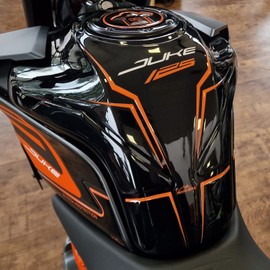 Resin Bike Motorcycle 3D Stickers Compatible with KTM 125 Duke 2021 2022 Silver. Tank Protector Protection from Impact and Scratches. Resin Stickers - Made in Italy