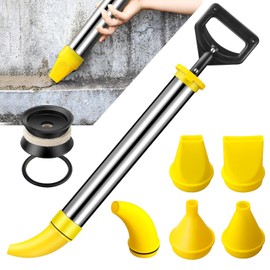 Stainless Steel Cement Mortar Grouting Gun, Reusable Caulk Gun Grout Gun with 5 Nozzles, Caulking tools perfect for Grouting, Sealing, and Joint Filling