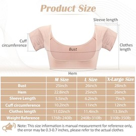 Handepo Handepo 6 Pcs Underarm Sweat Vest Breathable Armpit Sweat Proof Shirt Pads for Woman Underarm Protector(X-Large,White, Black, Nude)