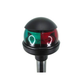 Pactrade Marine LED Green Red Navigation Bow Light 12" SS304 Pole Collar Plug-in (Without 2-Prong Nylon Base Black Socket)