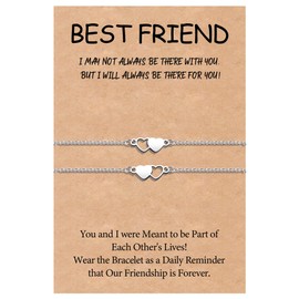 YELUWA 2 Pcs Best Friends Gifts for Women Best Friend Bracelets Matching Distance Bracelet Christmas Birthday Jewelry Gifts for Bff Women Stocking Stuffers Friendship