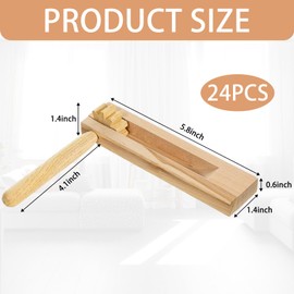 Liliful 24 Pcs Wooden Ratchet Noise Maker, Rattle Ratchet Mexican Noisemaker Toys Traditional Toy Instruments for Birthday Party Favors Game Sports Football Events Celebration Gift, 6 x 5.5 x 1.4 Inch