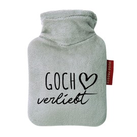 Huuraa Taschenwärmer Goch verliebt Geschenk 0,2 Liter Grey Mini Veloursbezug Goch Geschenkidee