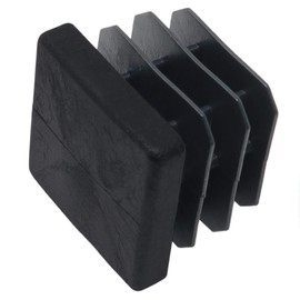 Adsamm® / 4 x Furniture glides for tubes | 0.98x0.98 '' (25x25 mm) | black | square | quality ripped inserts for tubular steel chairs