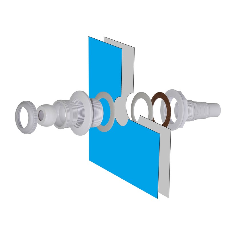 Paradies Pool Inlet Nozzle in White, Inlet Nozzle for Steel