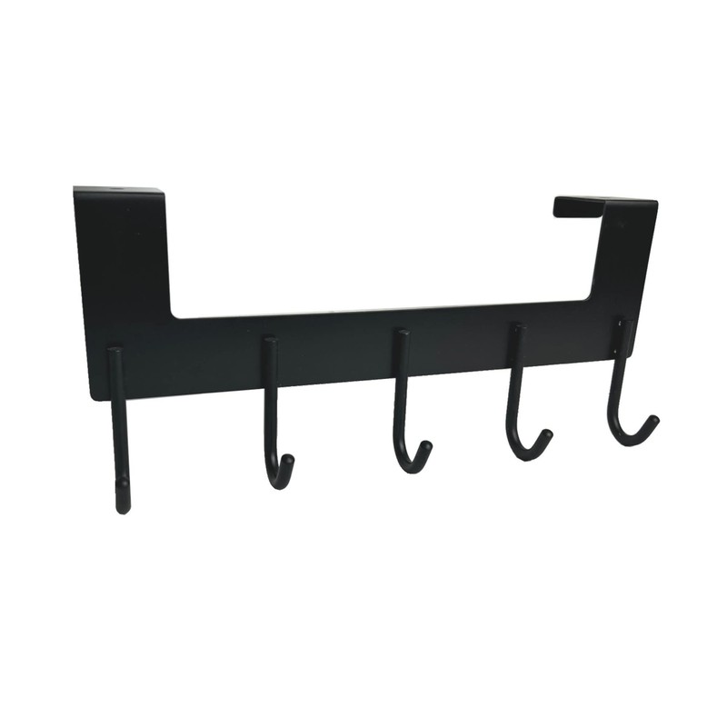 Oypla Heavy Duty Aluminium 5 Hook Over Door Organiser Rack