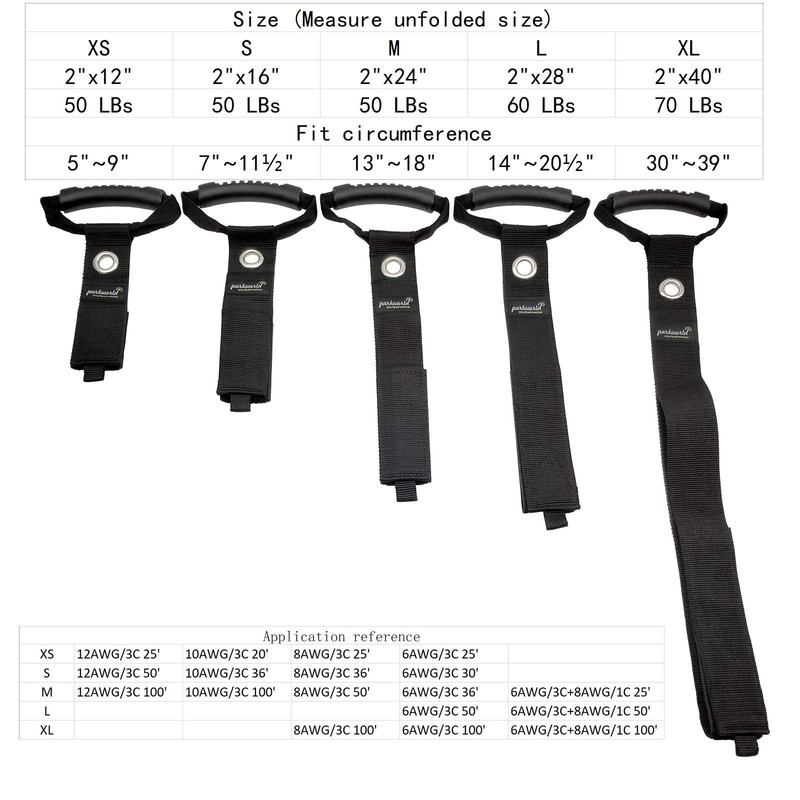 Parkworld Extension Cord Clip, Storage Strap, Cable Wrap Organizer, Hoop