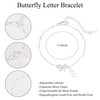 Initial Bracelets for Women Girls Sterling Silver Bufferfly Bracelets