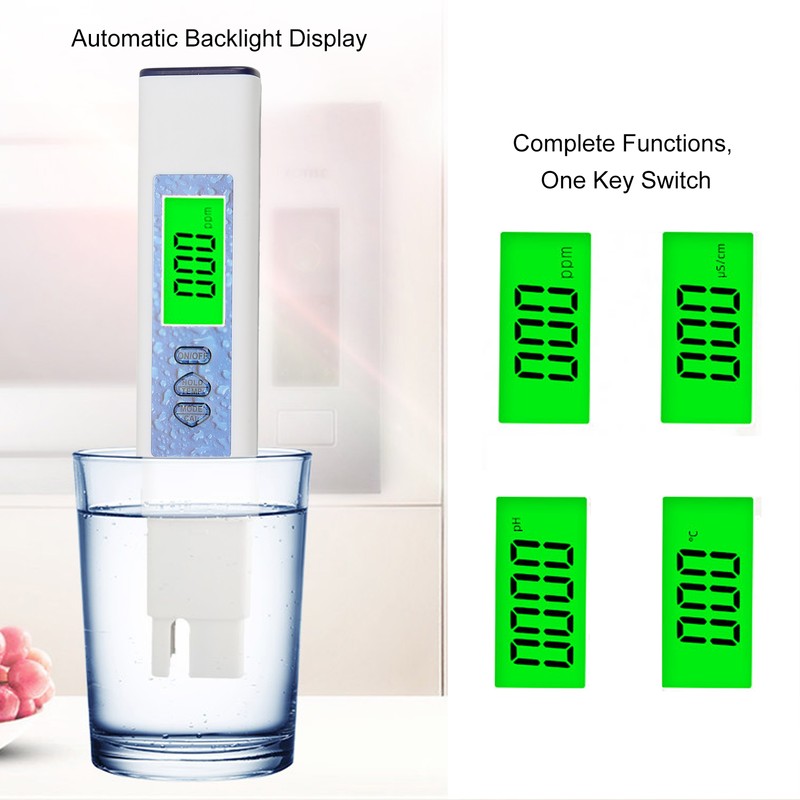 4 in 1 Water Tester PH Meter TDS Meter Clear