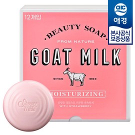 shower mate [Aekyung] Shower Mate Goat Milk Soap 90g 12pcs x 1 + Wash 180ML given away - White milk x1 / [애경]샤워메이트 산양유 비누 90g 12개입 x1개+워시180ML증정 - 화이트우유 x1개