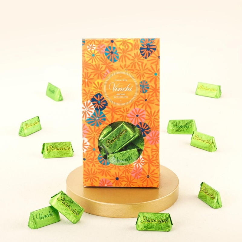 Venchi Gianduiotto Pistachio White Chocolate 29 Piece Elegant Gift Box