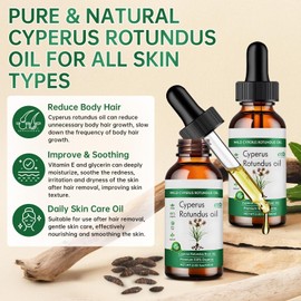 Cyperus Rotundus Oil For Hair Removal, Pure & Organic Cyperus Oil For Women & Men, Reducing Body Hair Growth, 60ML Hair and Body Oil, Moisturizing & Soothing.