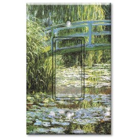 Printed Decora Rocker Style Switch with matching Wall Plate - Monet: Japanese Footbridge