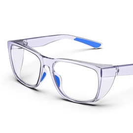 TOREGE Transparent Safety Glasses with Side Protectors, Anti-Fog and Scratch Resistant with Non-Slip Grips and Comprehensive UV Protection - Ideal Safety Glasses for Men and Women