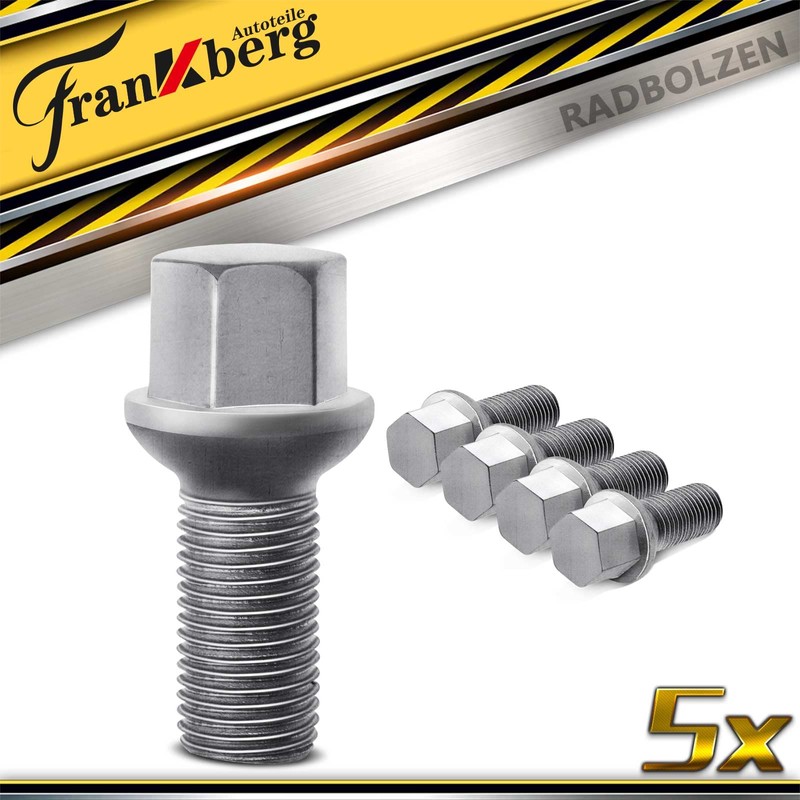 Frankberg 5 x Wheel Bolts Compatible with A,B,C,E,M,S,R,GL,GLA,GLK-Class CLA CLK