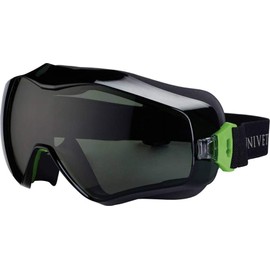 Univet 6X3.00.00.05 "6X3" Safety Goggles with G15 Glass, Dark Grey/Green