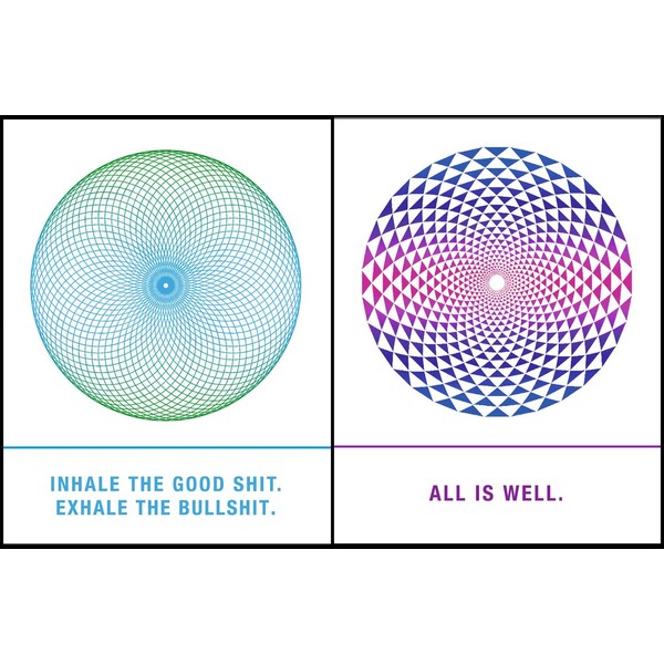 Quiplip EM05066PCK Sacred Geometry Greeting Cards "Inhale, All is Well", 6-pack