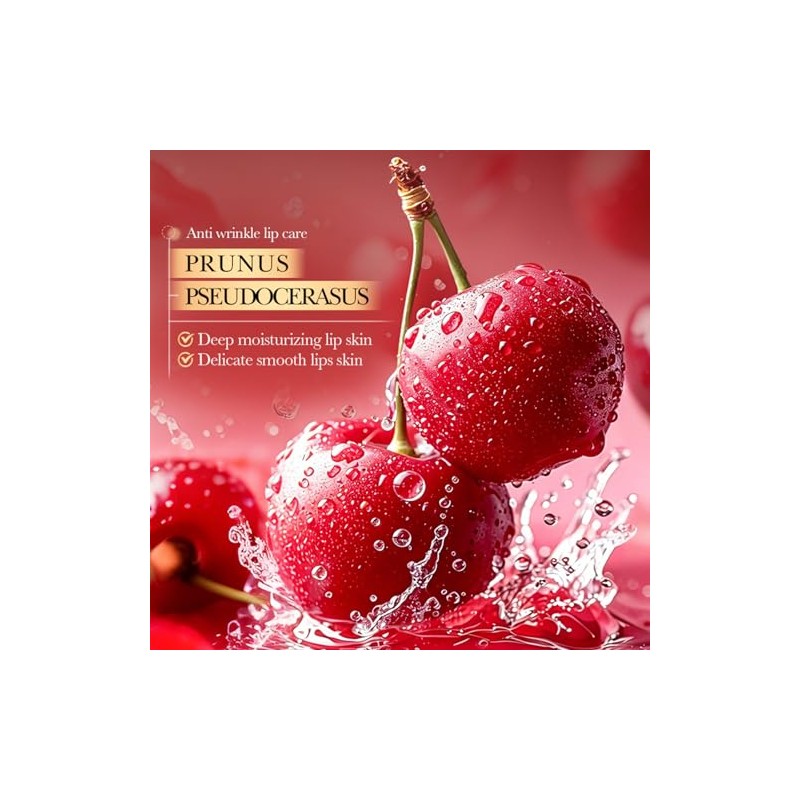 Bluemega Parches Hidratantes para Labios con Cereza y Colágeno, 20Pcs